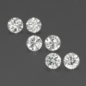 3.11 ct White Zircon Gemstone, Zircon Gem in Diamond-Cut Shape for Sale.