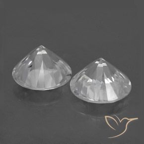 Zircon Gemstones in 7 mm (calibrated) Size for Sale, Zircon Stones in White Color