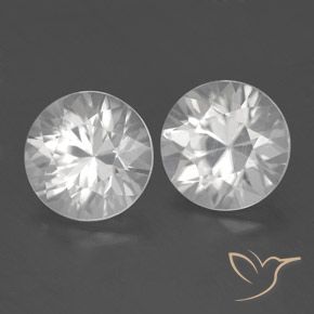 3.66 ctw White Zircon Stones, Natural Zircon in Diamond-Cut Shape for Sale