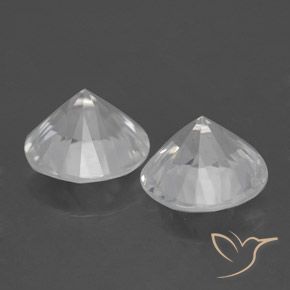 Zircon Gemstones in 7 mm (calibrated) Size for Sale, Zircon Stones in White Color