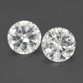 3.13 ct White Zircon Gemstone, Zircon Gem in Diamond-Cut Shape for Sale.