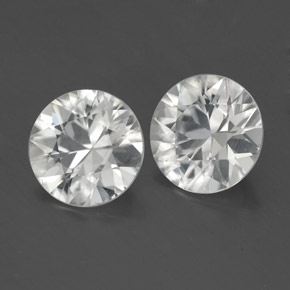 3.13 ct White Zircon Stone, Natural Zircon in Diamond-Cut Shape for Sale