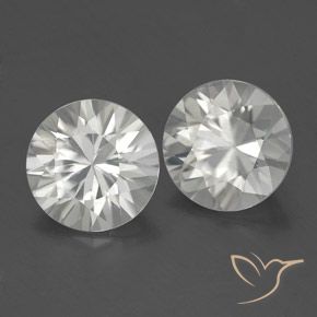 3.50 ctw White Zircon Stones, Natural Zircon in Diamond-Cut Shape for Sale