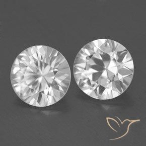 3.53 ctw White Zircon Stones, Natural Zircon in Diamond-Cut Shape for Sale