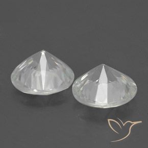 Zircon Gemstones in 7 mm (calibrated) Size for Sale, Zircon Stones in White Color