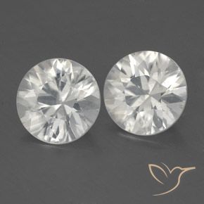 3.16 ctw White Zircon Stones, Natural Zircon in Diamond-Cut Shape for Sale