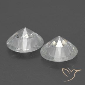 Zircon Gemstones in 7 mm (calibrated) Size for Sale, Zircon Stones in White Color