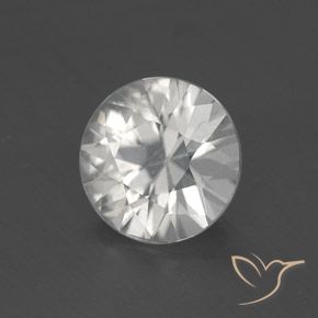 1.65 ct White Zircon Stone, Natural Zircon in Diamond-Cut Shape for Sale