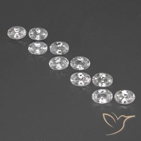 8.00ctw Natural White Zircon, Oval, VVS-VS