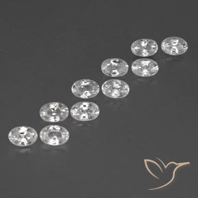 8.00 ctw White Zircon Stones, Natural Zircon in Oval Facet Shape for Sale