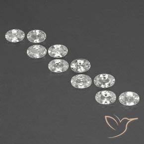 7.21ctw Natural White Zircon, Oval, VVS-VS