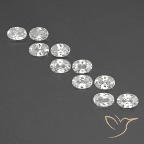 7.33ctw Natural White Zircon, Oval, VVS-VS
