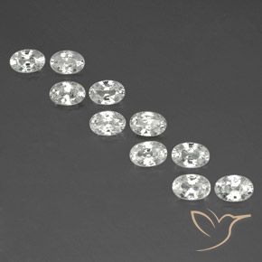 7.33ctw Natural White Zircon, Oval, VVS-VS