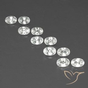 8.81ctw Natural White Zircon, Oval, VVS-VS