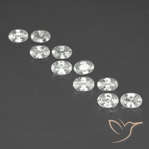7.36ctw Natural White Zircon, Oval, VVS-VS