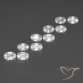 7.36 ctw White Zircon Stones, Natural Zircon in Oval Facet Shape for Sale