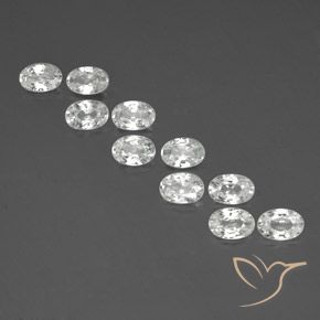 6.61ctw Natural White Zircon, Oval, VVS-VS