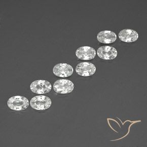 6.61 ctw White Zircon Stones, Natural Zircon in Oval Facet Shape for Sale
