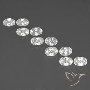 8.49ctw Natural White Zircon, Oval, VVS-VS