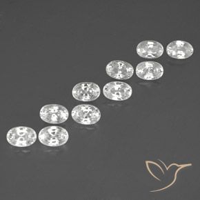 8.49 ctw White Zircon Stones, Natural Zircon in Oval Facet Shape for Sale