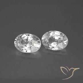 2.53 ctw White Zircon Stones, Natural Zircon in Oval Facet Shape for Sale