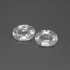 2.50 ct White Zircon Gemstone, Zircon Gem in Oval Facet Shape for Sale.