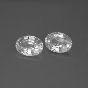 2.50 ct White Zircon Stone, Natural Zircon in Oval Facet Shape for Sale