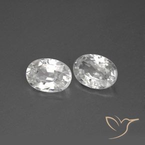 2.43 ctw White Zircon Stones, Natural Zircon in Oval Facet Shape for Sale