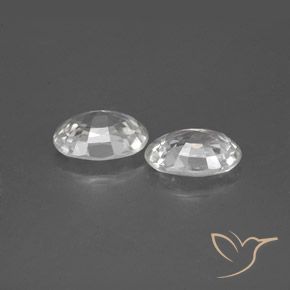 Zircon Gemstones in 7 x 5 mm (calibrated) Size for Sale, Zircon Stones in White Color