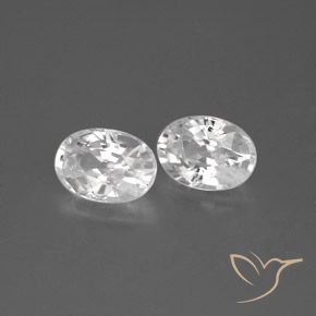 2.64 ctw White Zircon Stones, Natural Zircon in Oval Facet Shape for Sale