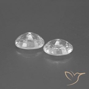 Zircon Gemstones in 7 x 5 mm (calibrated) Size for Sale, Zircon Stones in White Color