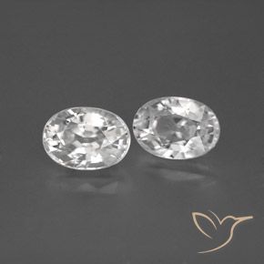 3.01 ctw White Zircon Stones, Natural Zircon in Oval Facet Shape for Sale