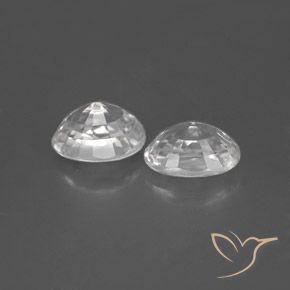 Zircon Gemstones in 7 x 5 mm (calibrated) Size for Sale, Zircon Stones in White Color
