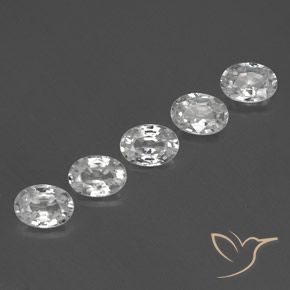 6.08 ctw White Zircon Stones, Natural Zircon in Oval Facet Shape for Sale