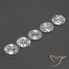 6.07 ctw White Zircon Stones, Natural Zircon in Oval Facet Shape for Sale
