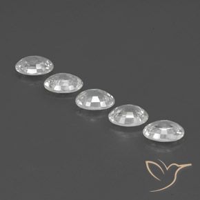 Zircon Gemstones in 7 x 5 mm (calibrated) Size for Sale, Zircon Stones in White Color