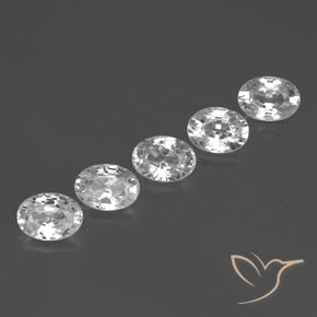 6.35 ctw White Zircon Stones, Natural Zircon in Oval Facet Shape for Sale