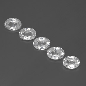 5.86 ct White Zircon Gemstone, Zircon Gem in Oval Facet Shape for Sale.