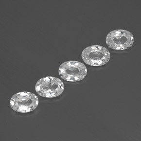 5.86 ct White Zircon Stone, Natural Zircon in Oval Facet Shape for Sale