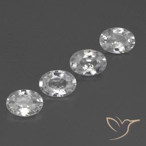 4.57 ctw White Zircon Stones, Natural Zircon in Oval Facet Shape for Sale