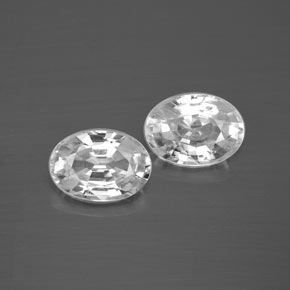 White Zircon Gem - 1.3ct Oval Facet (ID: 355759)