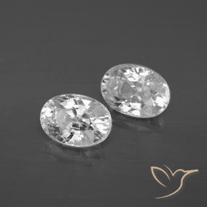 2.91 ctw White Zircon Stones, Natural Zircon in Oval Facet Shape for Sale
