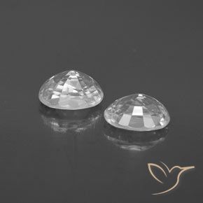 Zircon Gemstones in 7 x 5 mm (calibrated) Size for Sale, Zircon Stones in White Color