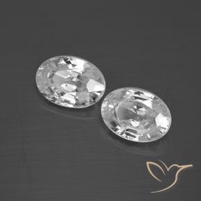 2.58 ctw White Zircon Stones, Natural Zircon in Oval Facet Shape for Sale