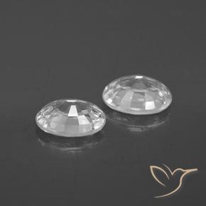 Zircon Gemstones in 7 x 5 mm (calibrated) Size for Sale, Zircon Stones in White Color