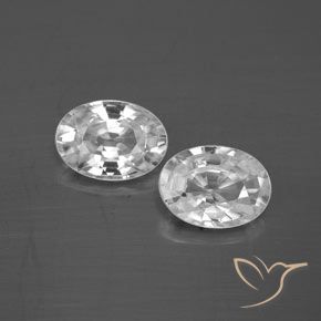 2.33 ct White Zircon, 7.2 x 5.1 mm Oval Cut From Cambodia, Photo A