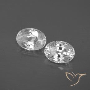 2.56 ctw White Zircon Stones, Natural Zircon in Oval Facet Shape for Sale