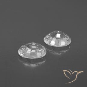 Zircon Gemstones in 7 x 5 mm (calibrated) Size for Sale, Zircon Stones in White Color