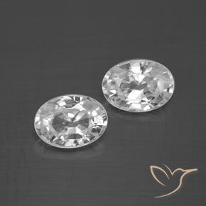 2.63 ct White Zircon, 7.2 x 5.2 mm Oval Cut From Cambodia, Photo A