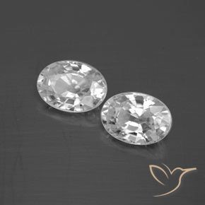 2.63 ctw White Zircon Stones, Natural Zircon in Oval Facet Shape for Sale